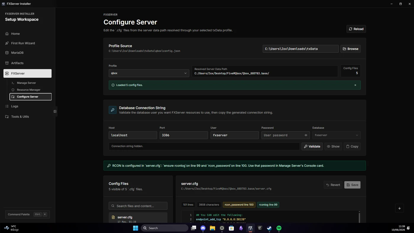 FXServer Installer configuration editor