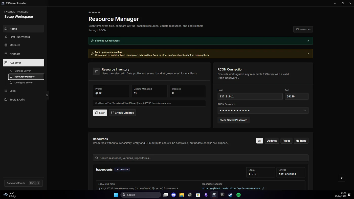 FXServer Installer resource management